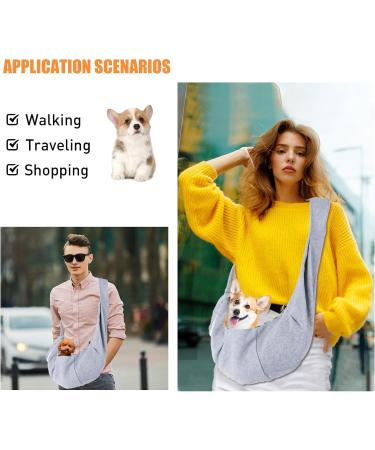 Puppy Sling Dog Carriers Puppy Sling Dog Sling Hands-free Sling Pet Dog Cat Bag for Walking Subway Travel Outdoor Grey-01 - Buy Online on SooperMarket.com