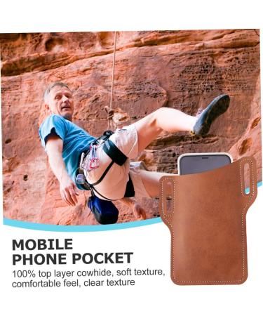 DOITOOL for Cell Portable Waist Brown Protective Pouch Storage Phone Dark Practical Mobile Bag Male Men - Buy Online on SooperMarket.com