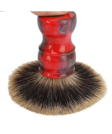 Synthetic Hair Shaving Brush with Red Resin Grip | Barber Salon Tool for Face Hair Cleaning | Best Gifts for Men & Women - Buy Online on SooperMarket.com