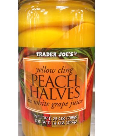 Trader Joes Yellow Cling Peach Halves in White Grape Juice