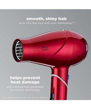 INFINITIPRO BY CONAIR Travel Hair Dryer 1875W Compact Foldable & Perfect for International Travel | Red 2 Piece Set - Buy Online on SooperMarket.com