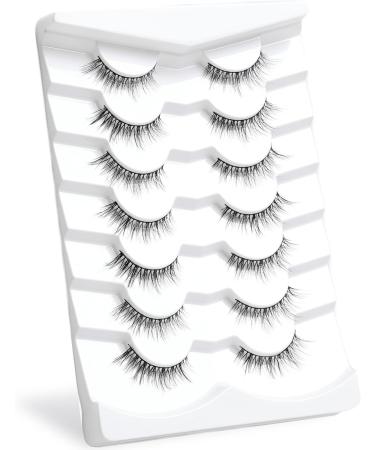 3D Mink Natural Fluffy False Lashes - 12mm C Curl Lightweight Look (7 Pairs) - Buy Online on SooperMarket.com