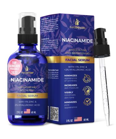 Double Sized Niacinamide Serum for Face Serum for Skin and Lips - Hydrating and Moisturizing Face Serum for All Skin Types (2Oz) by InstaSkincare