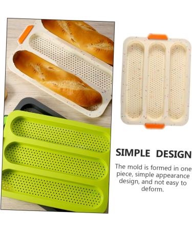 HOMSFOU 2 Pcs 3 Bread Silicone Mold Bread Pan Forms Silicone Bread Baking Trays Silicone Baking Mold Silicone Molds Loaf Pan Bread Baking Tin White Silica Gel Cake Second Generation Toast 34.5x24cmx2pcs Whitex2pcs - Buy Online on SooperMarket.com