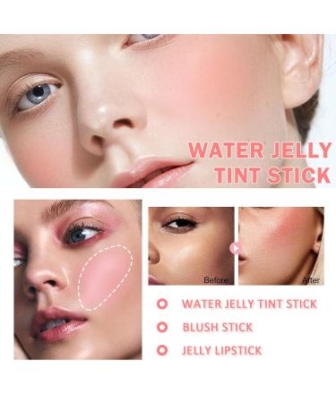 4 Colors Cooling Water Jelly Tint/Blush | Multi-Use Cheek & Lip Gloss | Long-Lasting Vivid Color - Chill (Poppy Pink Coral Berry Red - Buy Online on SooperMarket.com