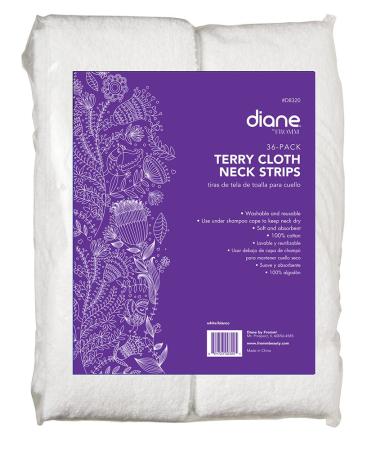 Diane Terry Cloth Neck Strips - Fast Drying Towel for Barber Shop, Salon, Spa - Extra Durable & Absorbent - White - 36 Count - Buy Online on SooperMarket.com