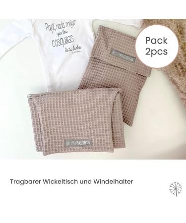 Buy Mimuselina 2 Pack: Portable Baby Changing Pad & Diaper Bag - Foldable Water-Repellent Dirt-Repellent Waffle Mouse Design - Ideal for On-the-Go Parents - Buy Online on SooperMarket.com