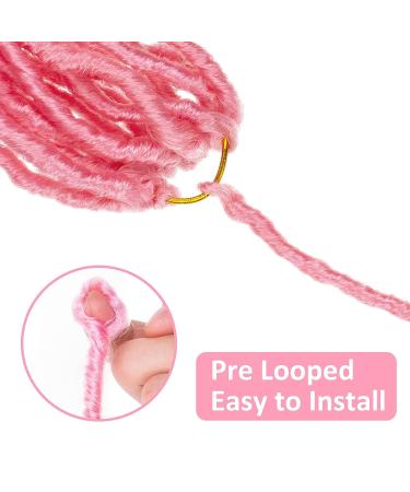 Leeven 30 Inch Pink Soft Locs Crochet Hair - BoHo Goddess Butterfly Locs - 15 Strands Pre Looped Distressed Faux Locs - Curly Synthetic Braids for Women - Pack of 1 - Buy Online on SooperMarket.com
