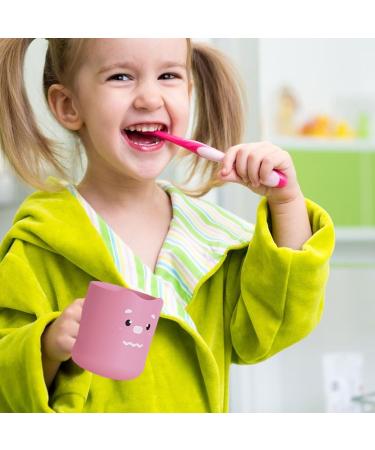 Kids Toothbrush Cup with Handle - 300ml Bathroom Toothbrush Cup Kids Cartoon Unbreakable Toothbrush Cup Adorable Bathroom Accessories for Kids Boys Girls Hixip Little Pink Pig - Buy Online on SooperMarket.com