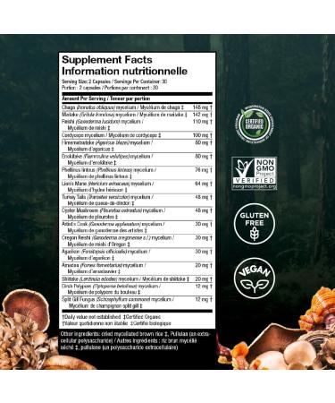Host Defense MyCommunity Capsules Comprehensive Immune Support with 17 Mushroom Supplements Lion's Mane Chaga Mushroom Reishi Cordyceps Turkey Tail Certified Organic Vegetarian Capsules 60 count (Pack of 1) - Buy Online on SooperMarket.com
