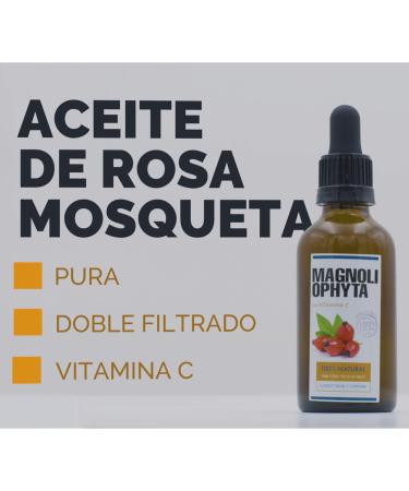 Magnoliophyta | Rose Hip Oil and Vitamin C | 50 ml | Face and Body | All Skin Types | Antioxidant and Regenerating Oil | Nourishes and Protects Skin | 100% Natural from Chile - Buy Online on SooperMarket.com