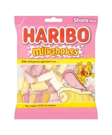 Milkshakes Strawberry Vanilla and Banana Milkshake Flavour Gummy Soft Chewy Sweets 160g - 3x Share Bags