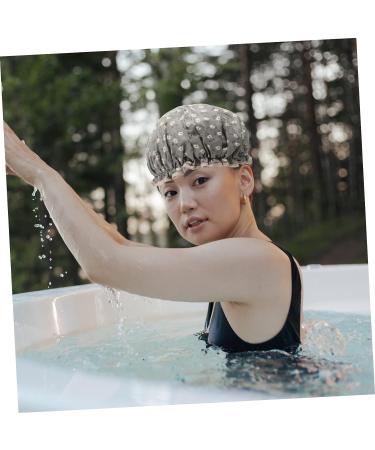 Healeved 2pcs Double-layer Satin-lined Shower Caps for Women - Peva Lining, Hair Drying Turban, Bathing Cap - Buy Online on SooperMarket.com