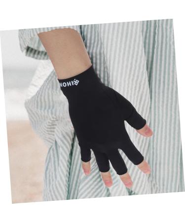 ABOOFAN 1 Pair Uv Gloves Half Finger Gloves Summer Driving Gloves Outdoor Hiking Gloves Uv Shield Gloves Touchscreen Gloves Summer Beach Gloves Point Fingers Fabric Women's 19.5x8cm Black - Buy Online on SooperMarket.com