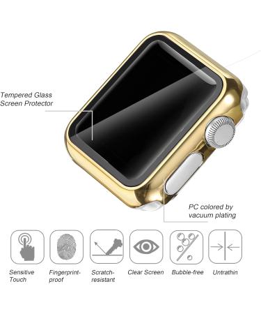 Secbolt 44mm Gold Apple Watch Band with Built-In Screen Protector | All-Around Protective Case for iWatch SE Series 6/5/4 - Buy Online on SooperMarket.com