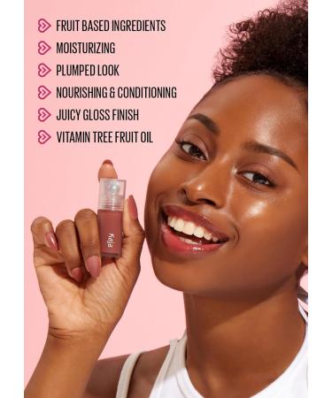 Kaja Juicy Glass Lip Plumping Oil - Hydrating Vegan Lip Gloss with Vitamin Tree Fruit Oil for a Plumped Lightweight Finish | 05 Plum Paloma | Cruelty-Free - Buy Online on SooperMarket.com