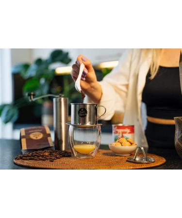 Vietbeans Breakfast for Two Gift Set - 250g Ground Coffee 2 Stainless Steel Filters & Condensed Milk - Perfect Gift for Coffee Lovers - Buy Online on SooperMarket.com