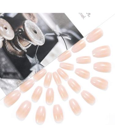 Brishow Short Fake Nails Peach Gradient Ballerina - 24pcs Full Cover Acrylic Stick on Nails for Women and Girls - Buy Online on SooperMarket.com