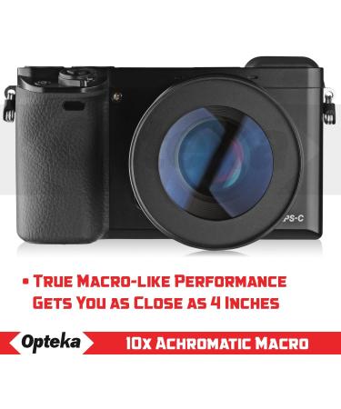 Opteka Achromatic 10x Diopter Close-Up Macro Lens for Sony E-Mount Cameras - 40.5mm, 49mm, 58mm Threads - Buy Online on SooperMarket.com