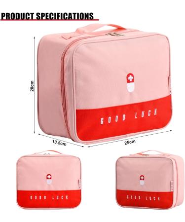 Large Capacity Waterproof Medicine Bag | Portable First Aid & Emergency Kit for Travel & Home (Pink) - Buy Online on SooperMarket.com