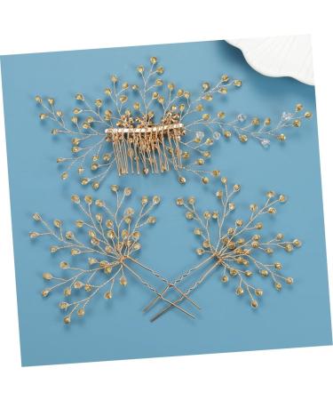 minkissy 5 Sets bridal headwear Rhinestone Hair Headpiece Bride Hairpin crystal hair comb U- shaped Hair Pin for Bride crystal side comb Bridal Hair Comb clip wedding rhinestones bridesmaid - Buy Online on SooperMarket.com