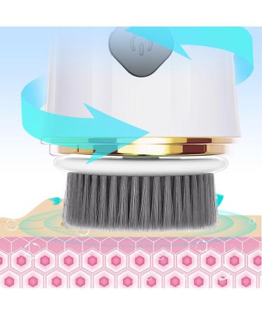 Facial Cleansing Brush 2 in 1 Electric Face Scrubber USB Rechargeble Soft Silicone Bristles Skin Exfoliating Cleanser Brush - Buy Online on SooperMarket.com