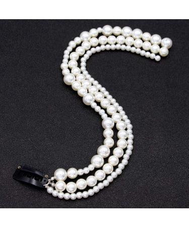 Minkissy Pearl Beads Strand Elegant Hair Chain Hair Extensions Barrettes Ponytail Decor For Women Bride Birthday Wedding Valentines Day Party - Buy Online on SooperMarket.com