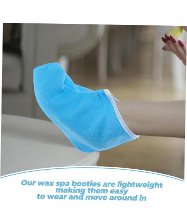 PLAFOPE 1 Pair Waxed Cotton Footmuffs Paraffin Wax Spa Foot Covers Wax Warming Covers Foot Spa Wrapping Cover Wax Booties Paraffin Bath Bags Foot Spa Booties Paraffin Foot Covers Polyester 26.50X19.00X1.00CM Blue - Buy Online on SooperMarket.com