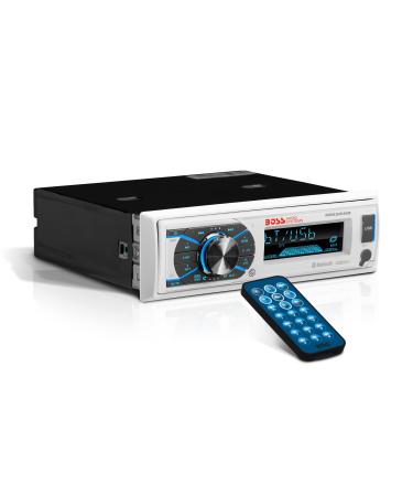 Boss Audio Systems MR632UAB Marine Receiver  Weatherproof, Bluetooth Audio and Hands-Free Calling, USB, MP3, AM/FM, Aux-in, No CD Player, RGB Multi-Color Illumination, Detachable Front Panel, white Digital Media Receiver Receiver