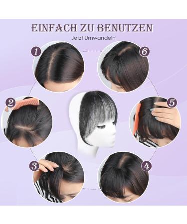 Real Hair Clip-In Fringe 100% Real Hair Clip in Bangs with Temples Remy Real Hair Fringe Bangs One Piece Human Hair Clip in Pony Fringe Extensions Natural Bangs for Women (Brown Black) - Buy Online on SooperMarket.com