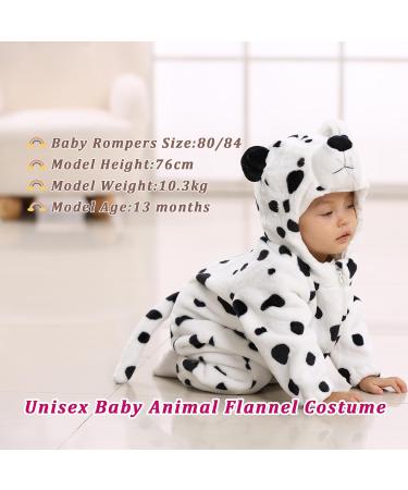 Doladola Unisex Baby Toddler Romper Jumpsuit | Hooded Cartoon Sleepsuit | 12-18 Months | Snow Leopard Print - Buy Online on SooperMarket.com