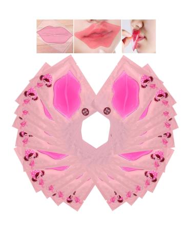 DELISOUL 20 Pack Collagen Crystal Lip Masks Pink Nourishing Moisturizing Natural Lip Pads Remove Dead Skin Anti-Wrinkle Anti-Aging Hydrating Gel Mask Plump Your Lips C-20 Count