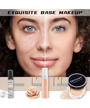 All in One Makeup Kit Full Makeup Set for Beginners or Pros Naked Eyeshadow Palette Nude Face Primer Matte Foundation Winged Eyeliner Stamp Mascara Lip Gloss - Make up Gift Set Travel - Buy Online on SooperMarket.com
