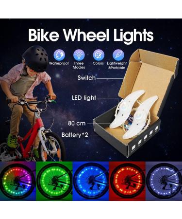 DLY LED Bike Wheel Lights 2Pcs - Waterproof Colorful Tire Lights for Night Riding - Fun Birthday Gift for Kids & Adults - Super Bright Wheelchair Light - Buy Online on SooperMarket.com