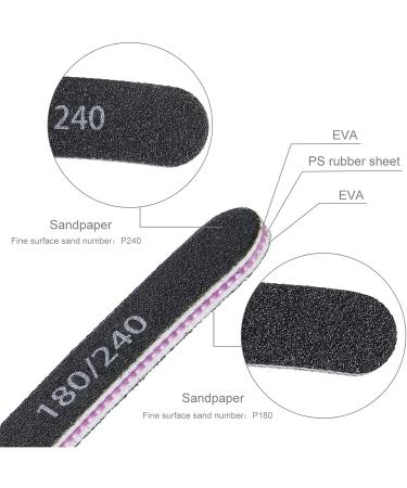 Uraqt 15-Piece Nail Files Set - Double-Sided Disposable Gel Nail Files 180/240 Grit in Purple & Black - Perfect Nail Care Tools & Accessories - Buy Online on SooperMarket.com