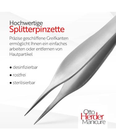 Buy Otto Herder Manicure Splinter Tweezers 8 cm - Pointed Stainless Steel Precision Tool for Perfect Grooming - Buy Online on SooperMarket.com