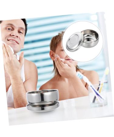 Beavorty 2-Pack Razor Cup Bowl - Men's Shaving Foam Container with Steel Lid | Durable Hairdresser Accessories | 11x5.5cm | Silver - Buy Online on SooperMarket.com