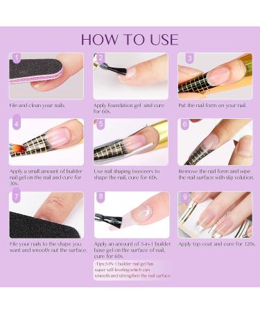 Saviland Clear 5-In-1 Builder Nail Gel Kit for Strengthening, Repair, and Extensions - Home DIY Nail Repair and Strengthening Kit - Buy Online on SooperMarket.com
