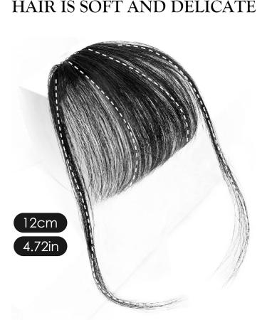Clip in Bangs Real Human Hair Thin Bangs Clip on Air Bangs Natural Fashion Fringe Wispy Bangs Hair Extensions for Women(Natural Black) - Buy Online on SooperMarket.com