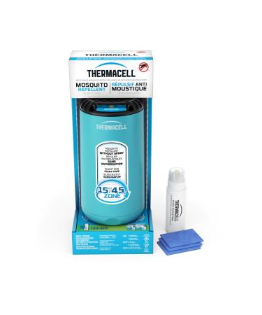 Thermacell Patio Shield Mosquito Repeller Blue Highly Effective Mosquito Repellent for Patio No Candles or Flames DEET-Free No Odour Bug Spray Alternative Includes 12-Hour Refill Glacial Blue