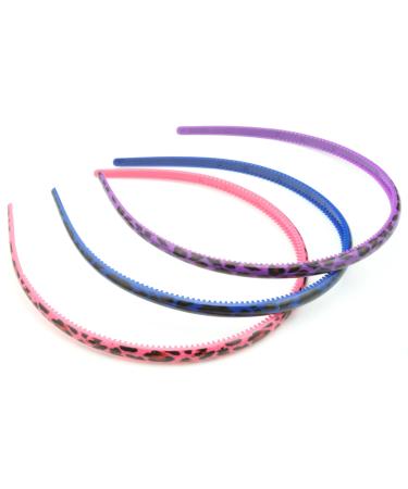 Set of 3 Alice Bands 8mm Wide Assorted Bright Animal Prints by Zest