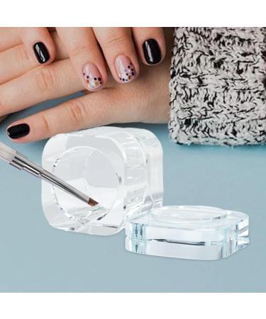 Harilla Nail Art Dish with Lid Bowl Cup Holder Glassware Tools Nails Liquid Powder Containers Nail Art Tools for Home Salon Clear - Buy Online on SooperMarket.com