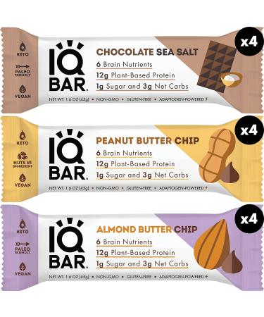 IQBAR Keto Protein Bars - Chocolate Lovers 12-Count | Low Carb, High Fiber Vegan Snacks - Buy Online on SooperMarket.com
