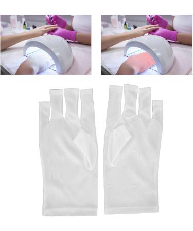 TITA-DONG Professional Manicure Gloves Stretchy Fingerless Fiber Cotton Nail Lamp Gloves for Home Salon Non Slip UV Protection Driving Gloves Summer Outdoor Gloves for Women and Girls(White) - Buy Online on SooperMarket.com