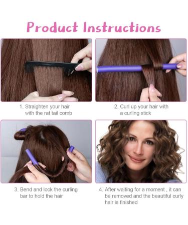 AOOWU 10 Pcs Flexi Rods for Hair Heatless Hair Rollers Bendy Foam Curler Rollers for Short Medium Long Hair Twist-flex Rods Set Heatless Hair Rollers for Sleeping Hairstyle DIY Home Hair Salon 10 pcs - Purple - Buy Online on SooperMarket.com