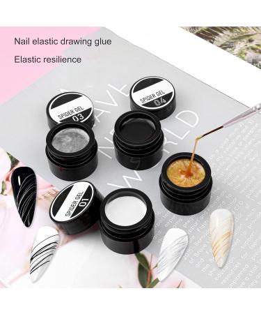 Gonetre 4 Pieces Set Solid Polish Glue Colorful Nail Tips Glue Gel Elastic Nail Art Manicure Glue - Buy Online on SooperMarket.com