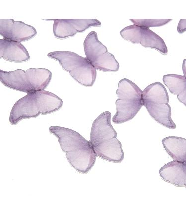GEORLD 48 Purple Edible Wafer Paper Butterflies Cake Decorations Cupcake Topper - Buy Online on SooperMarket.com