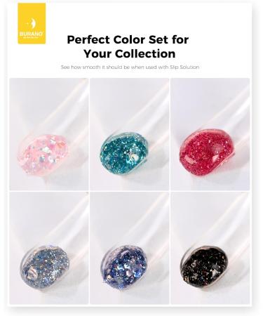 BURANO Poly Extension Gel Nail Kit - 6 Colors Builder Gel Set for Nail Art - DIY Starter Kit for Beginners & Professionals - Glitter Poly Nail Gel Gift - Buy Online on SooperMarket.com