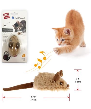Gigwi Interactive Electric Cat Toy with Furry Tail - Automatic Squeaky Mice for Indoor/Outdoor Exercise - Brown Mouse (Original) - Buy Online on SooperMarket.com