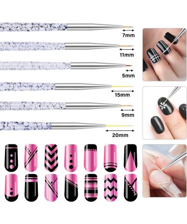 Sibba Water Activated Eyeliner Brush Applicators - 6pcs Transparent Set for Halloween Cosmetic Tool, Fine Point Angled Wands for Eye Makeup, Eyebrow, Nail Art, and Painting - Buy Online on SooperMarket.com